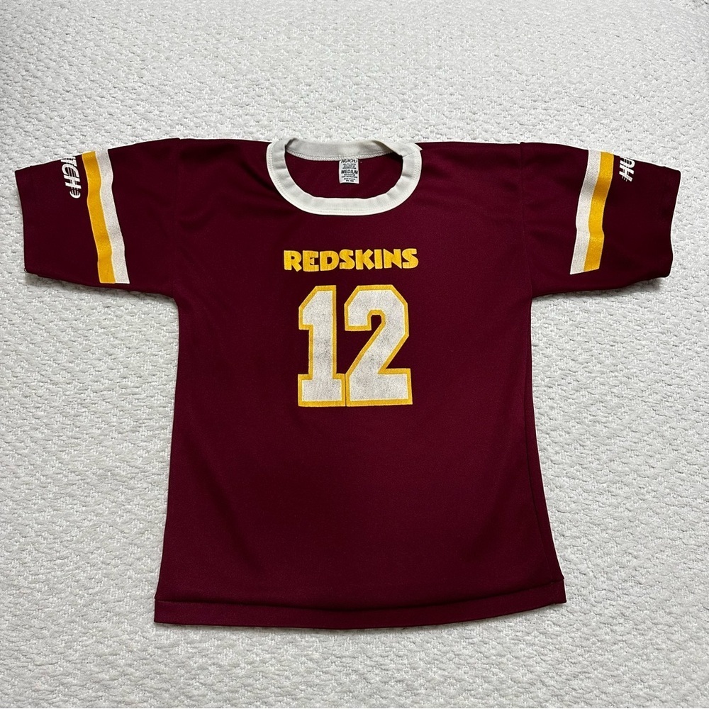 Vintage Hutch Brand Washington Redskins #12 Jersey Shirt Youth Size Medium NFL